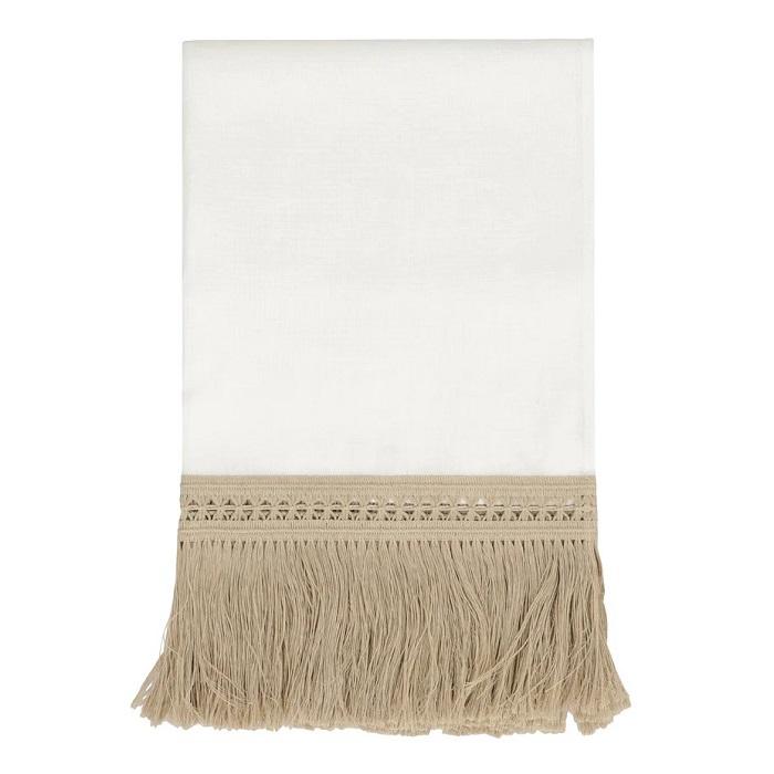 Max Mara Logo Embroidered Fringe Grammo Linen Scarf