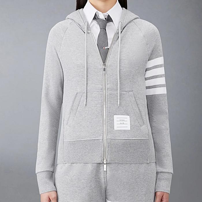 THOM BROWNE 4-Bar Stripe RWB Loopback Jersey Zip Hoodie