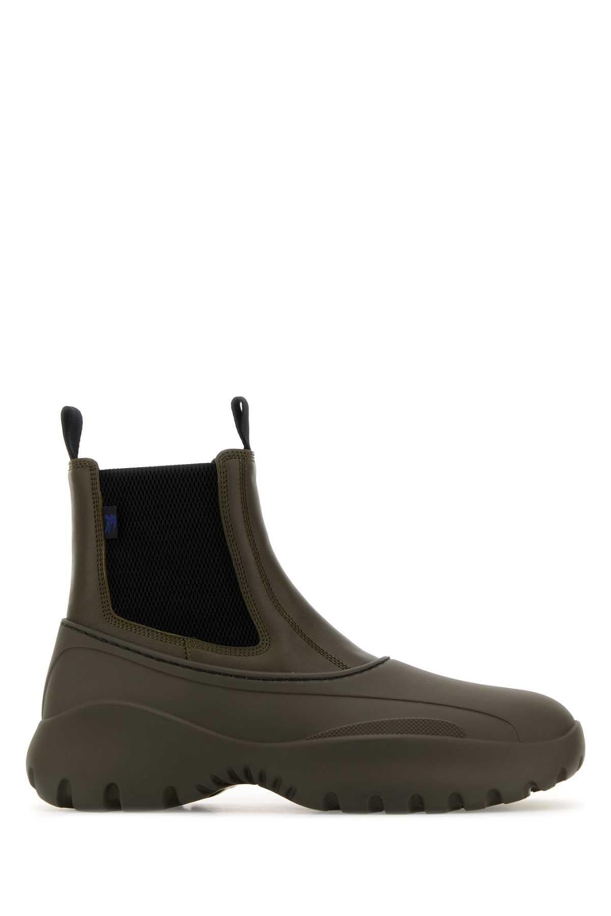 BURBERRY Black Rubber Rain Boots for Men