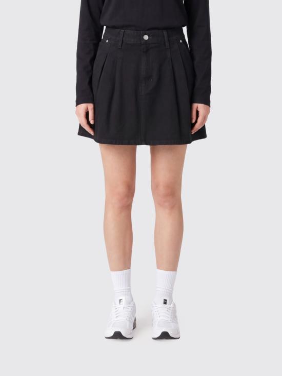CARHARTT WIP Black Denim Midi Skirt