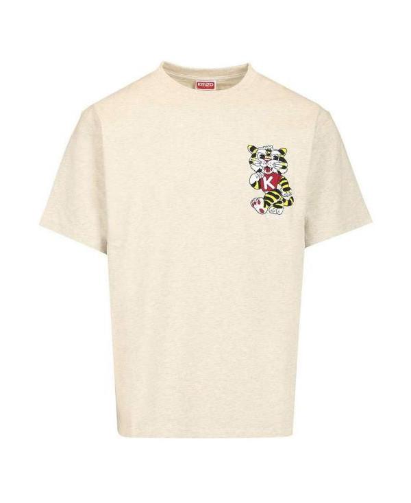 KENZO Wild Tiger Embroidered Oversized Cotton T-Shirt FG5 5TS404 4SY 93