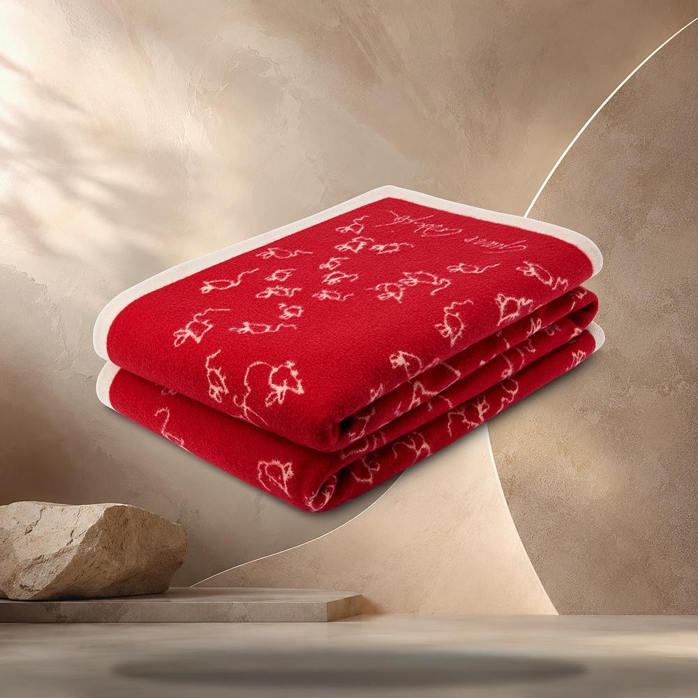 Louis Vuitton LV Mice Blanket Red Scarf M96630