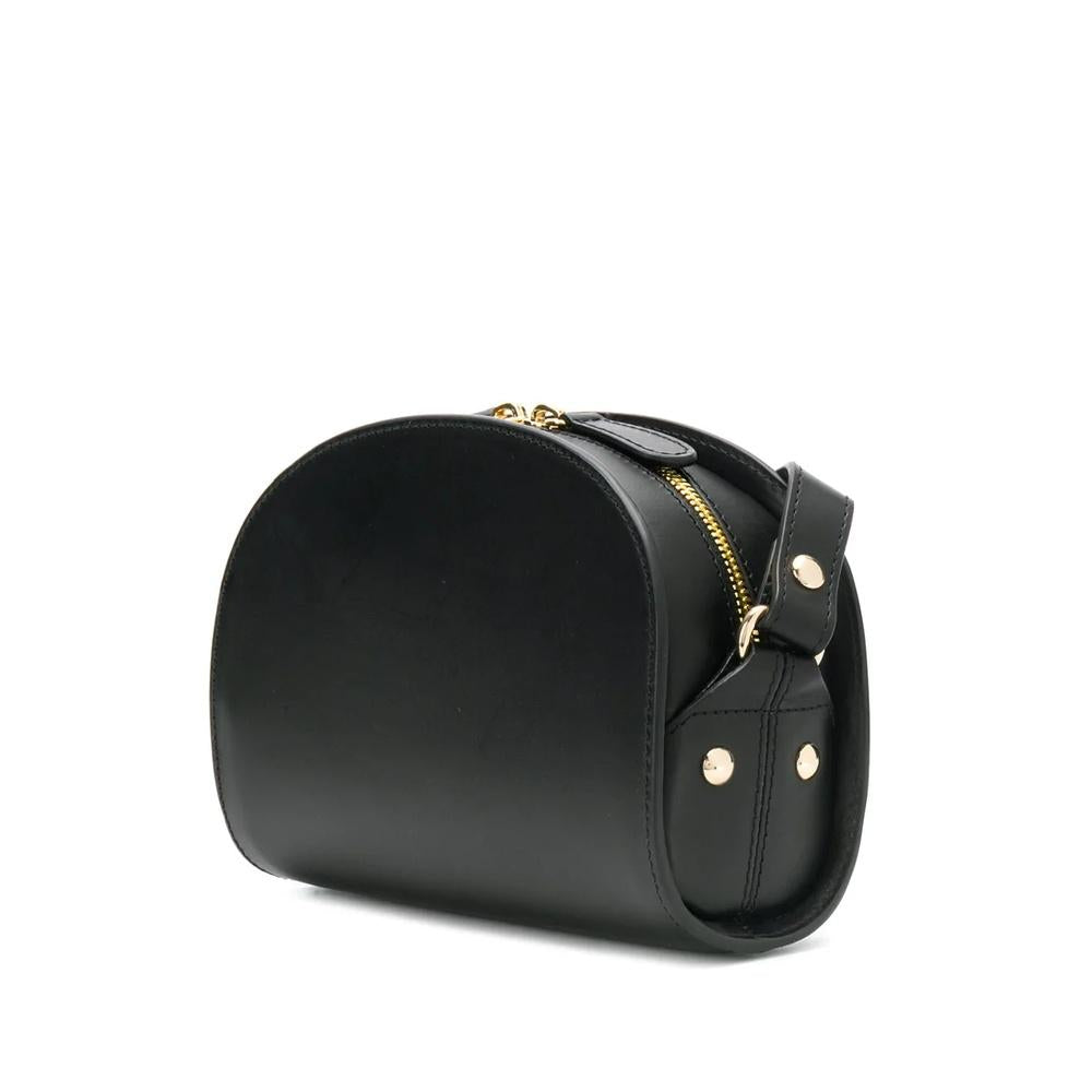 A.P.C. Demi-Lune Mini Crossbody Bag Black Leather Shoulder Bag