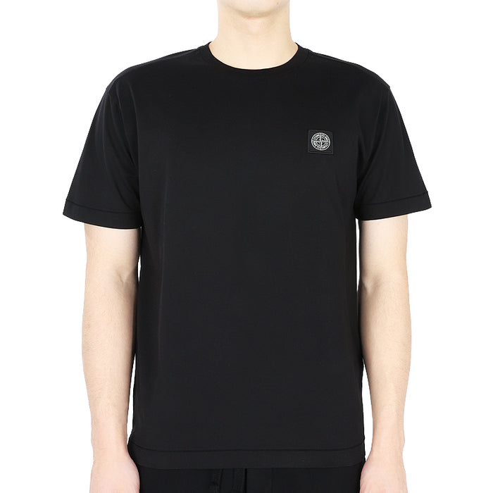STONE ISLAND Chest Logo Patch Short Sleeve T-Shirt Black Men