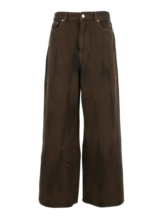 GANNI Overdyed Heavy Denim Baggy Pants Brown J1737979