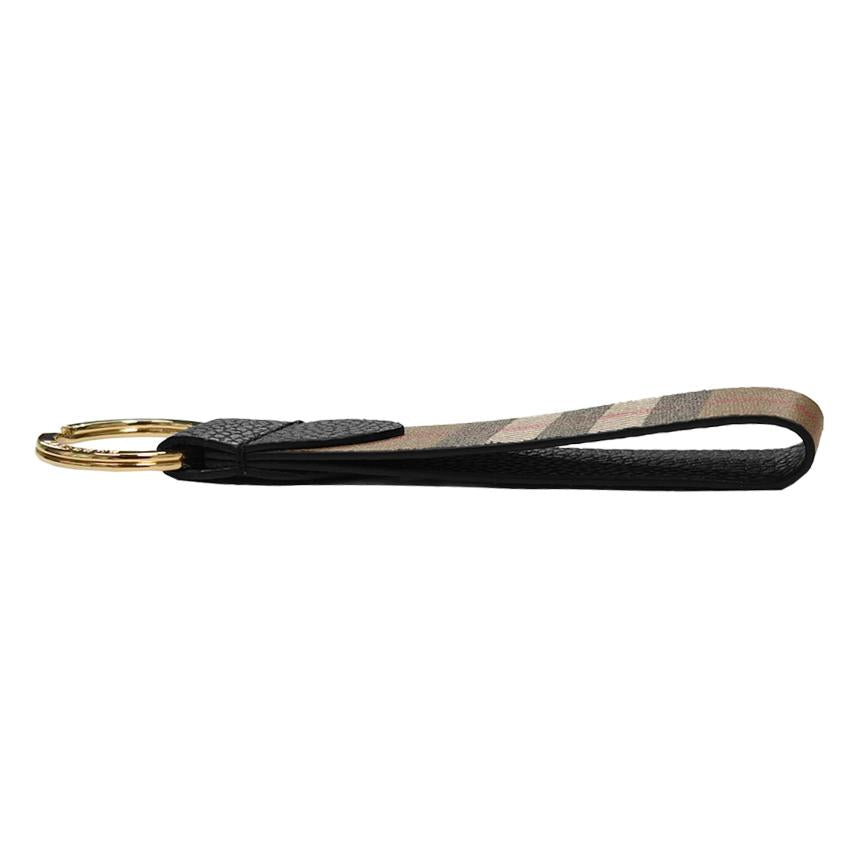 BURBERRY Canvas Check Black Keyring Key Holder 81214481