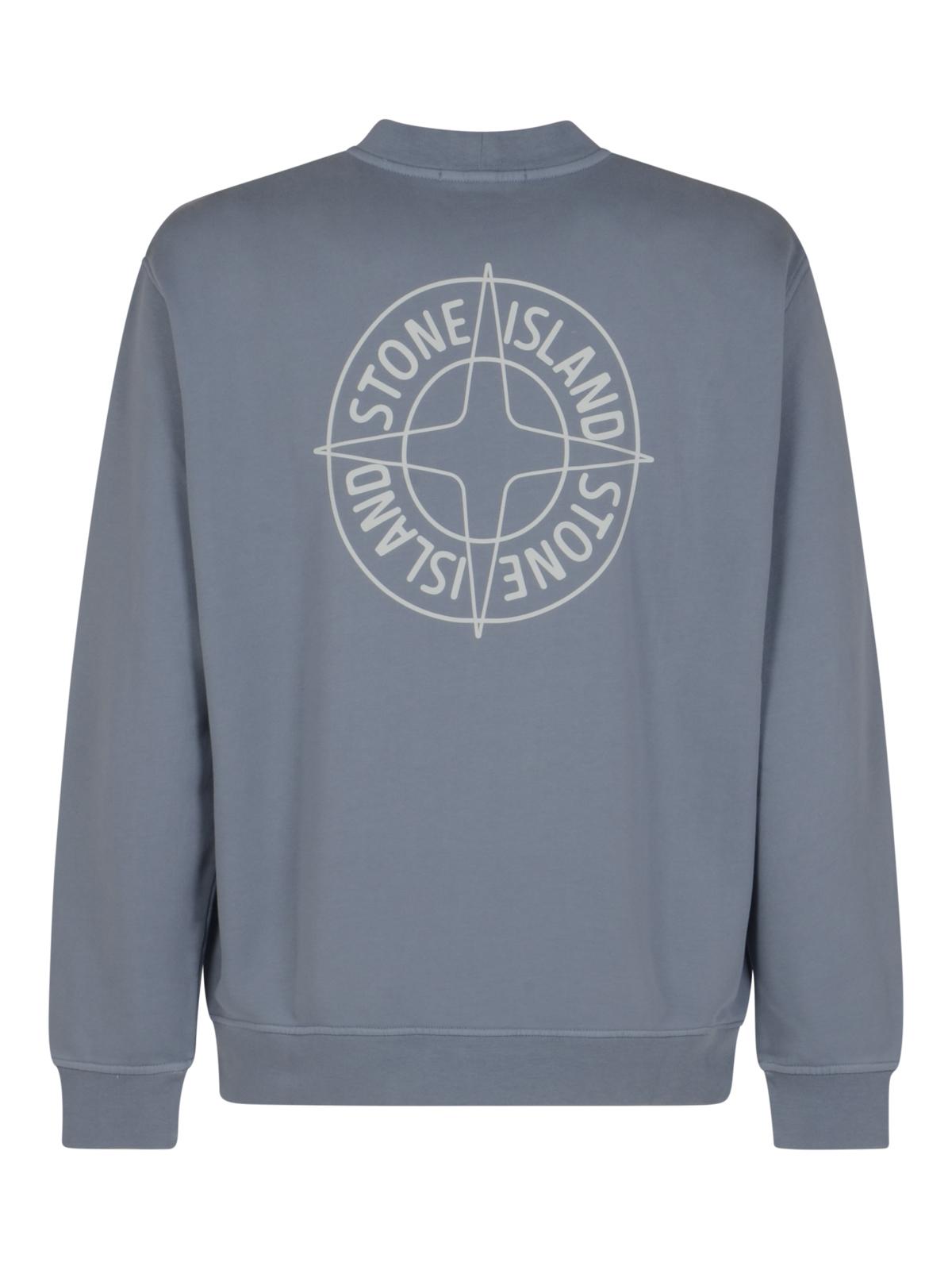 STONE ISLAND Green Cotton Crewneck Sweatshirt for Men
