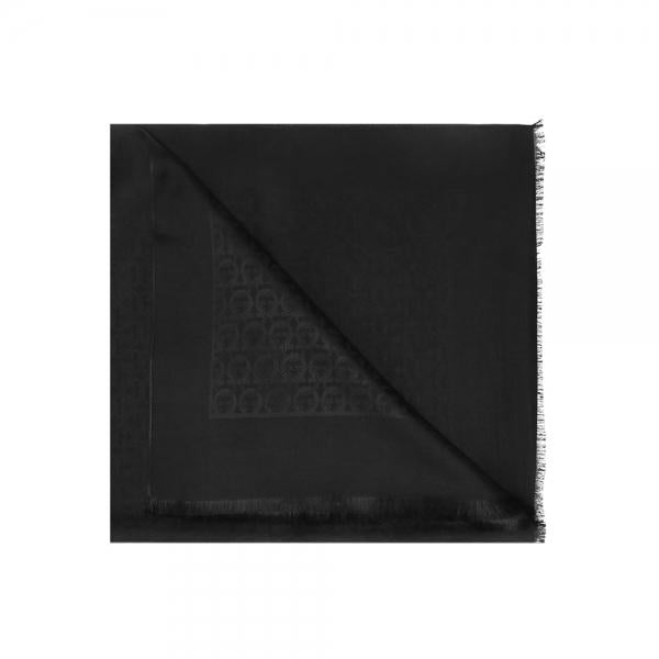 Ferragamo Gancini Jacquard Stole Scarf Black 32 7987 0725357