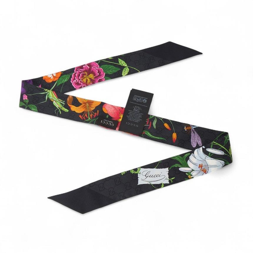 GUCCI Women’s Silk Scarf Black Scarf