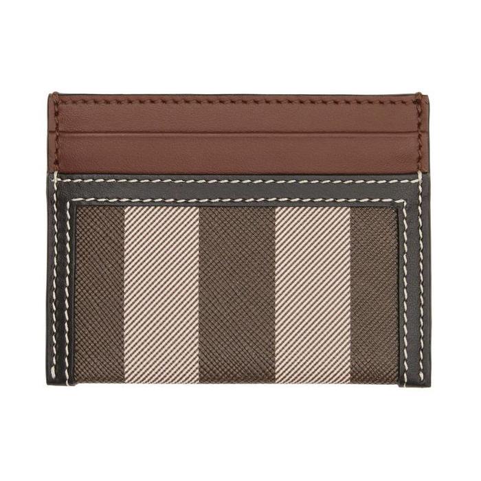 BURBERRY Check Two-Tone Card Holder Brown
