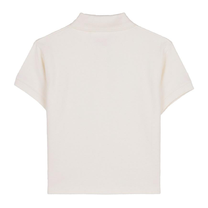 Maison Kitsune Baby Fox Logo Crop T-Shirt Women White Cotton PW00204 KP0001 0063