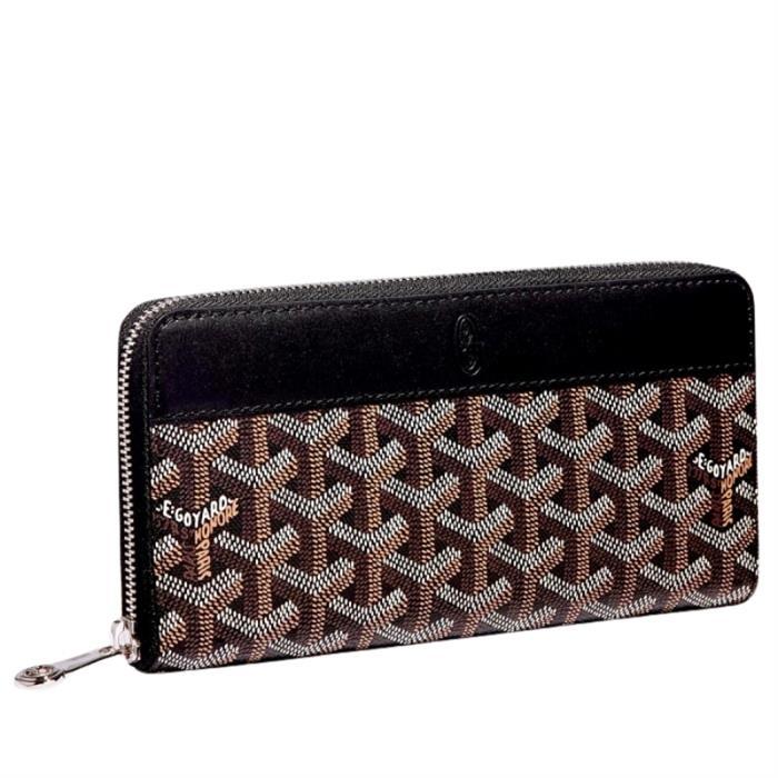 GOYARD Matignon GM Zip Around Wallet - Black Leather