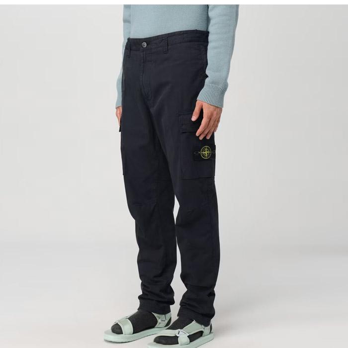 STONE ISLAND Black Tapered Cargo Pants Men’s Classic Pants