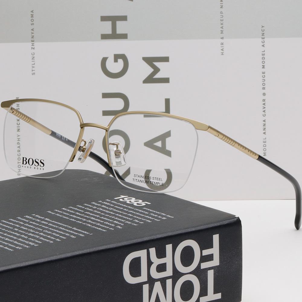 HUGO BOSS Titanium Stainless Steel Semi-Rimless Unisex Eyeglass Fr BOSS1225F AOZ