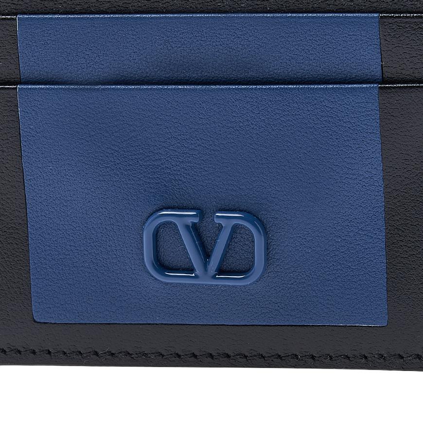 VALENTINO Garavani V-Logo Leather Card Holder for Men