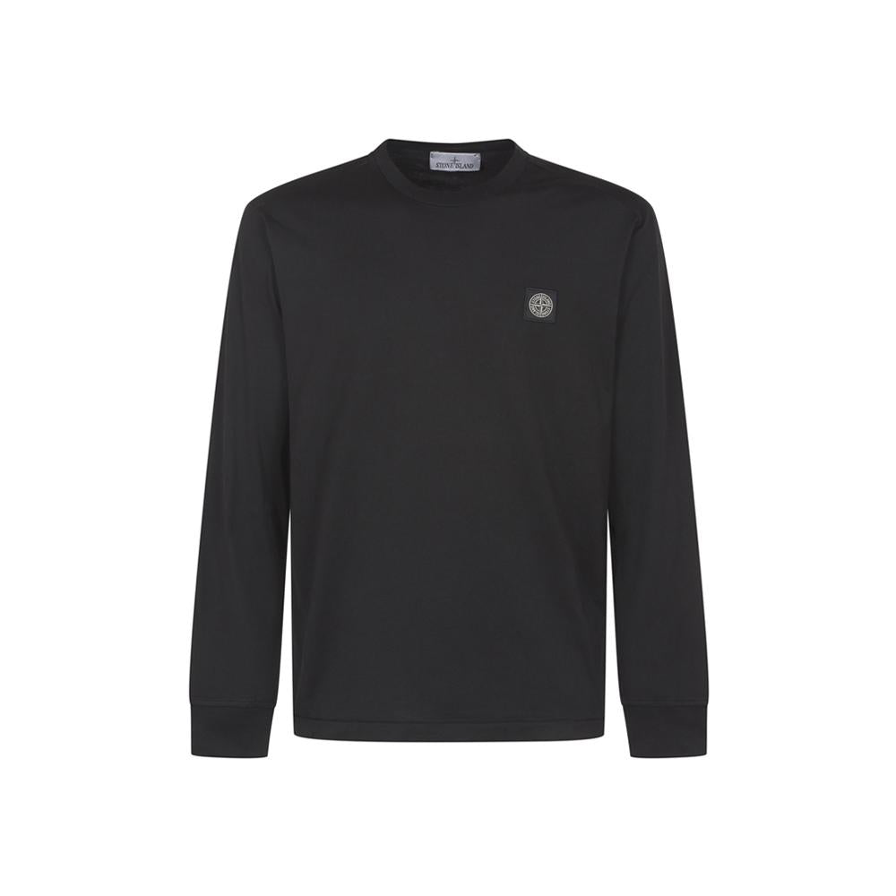 STONE ISLAND Logo T-Shirt Black Men’s Cotton Crewneck