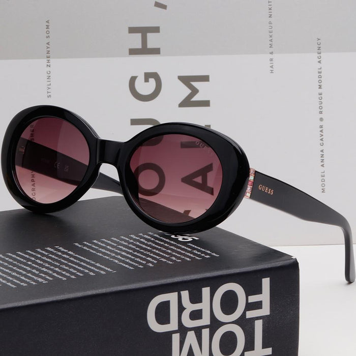 Guess Oval Round Acetate Unisex Sunglasses GU7904 01T