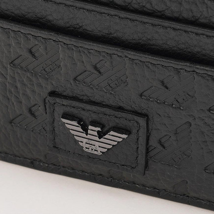 Emporio Armani Eagle Embossed Leather Card Holder for Men EM001740 AF14774 UC001