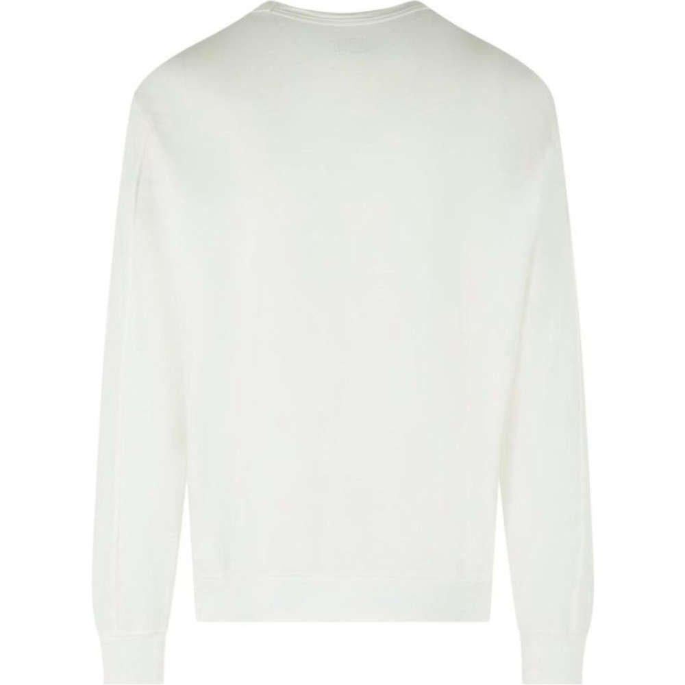 CP Company Light Fleece Crewneck Lens Sweatshirt White Unisex