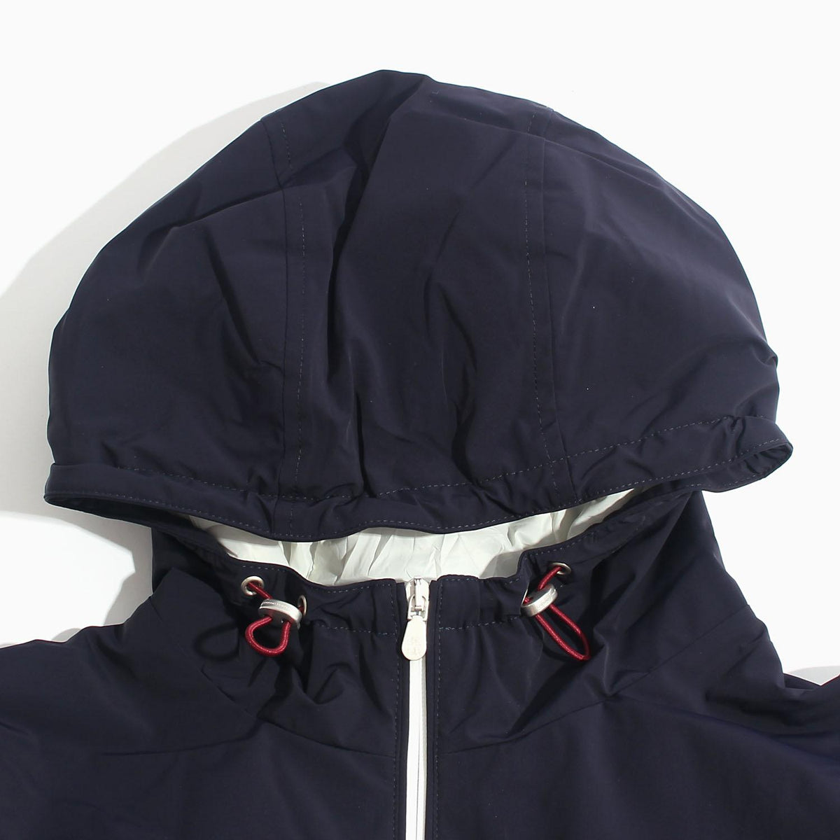 Brunello Cucinelli Navy Nylon Lightweight Hooded Puffer Jacket MM49A7431G C1086