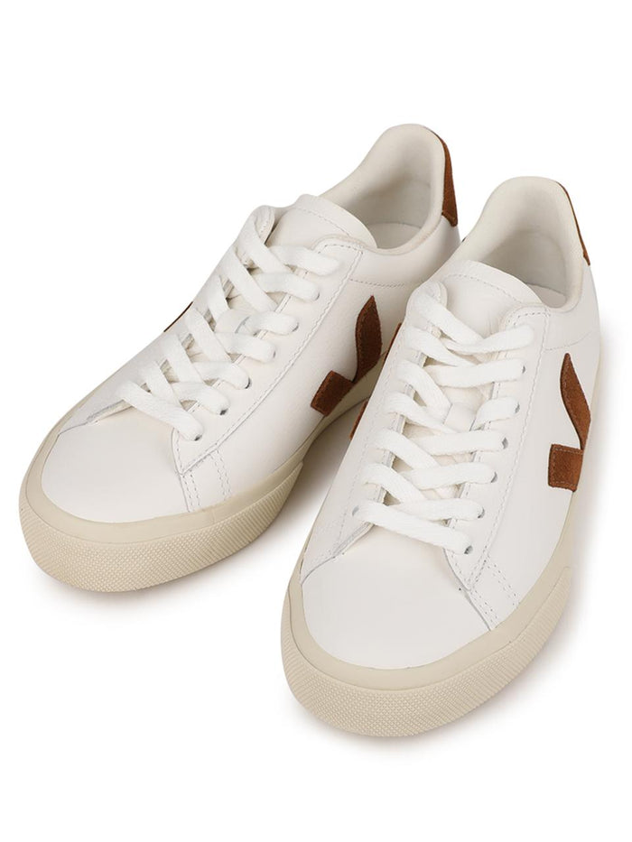 VEJA Campo Leather White Cognac Low-Top Sneakers CP0521058A