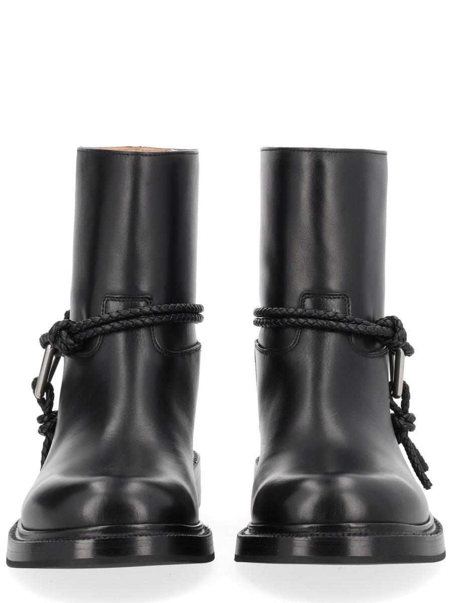 Bottega Veneta Black Leather Ankle Boots