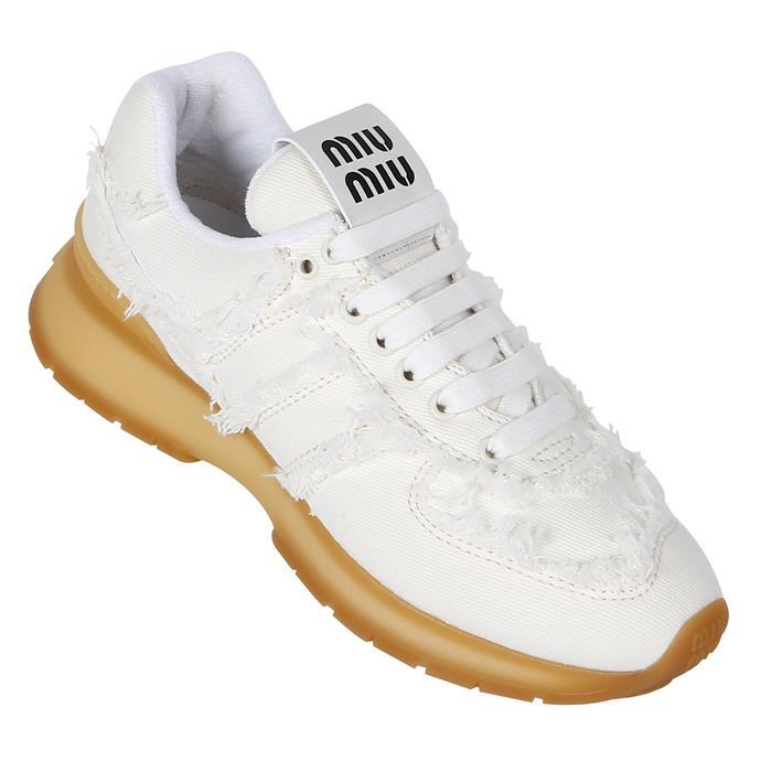 Miu Miu Cotton Denim Low-Top Sneakers 5E279E CSL F0304