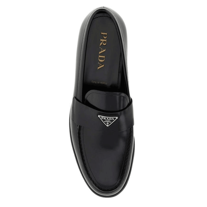 PRADA Triangle Logo Leather Loafers Men’s 2DB205 C000 055 F0002