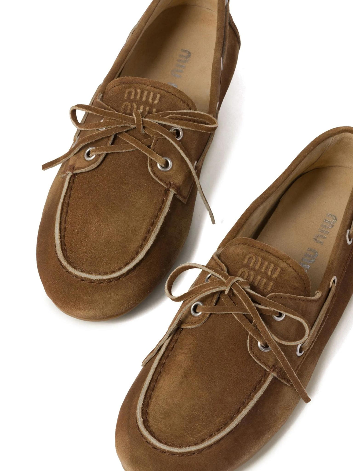Miu Miu Leather Boat Loafers Women’s Shoes