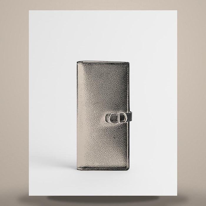 DIOR Black Grained Calfskin Normandy Long Bifold Wallet 2LLBC344MAL H00N