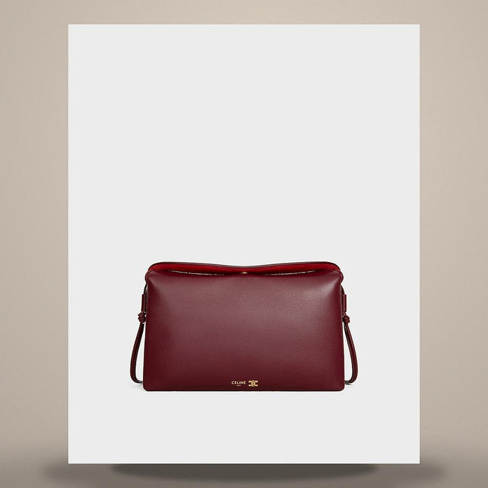 CELINE Trio Flap Smooth Lambskin Syrah Tote Bag 10P862O86 28PO