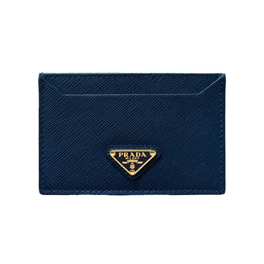PRADA Saffiano Leather Card Holder Bluette Women’s Wallet 1MC208