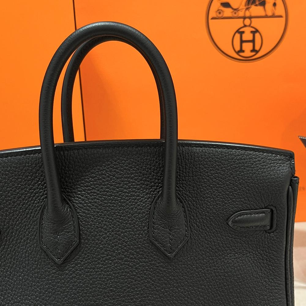 HERMES Birkin Togo Leather Tote Bag Black Gold Hardware 25