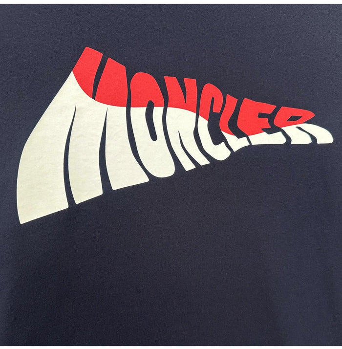 Moncler Branded Logo Short Sleeve T-Shirt Navy