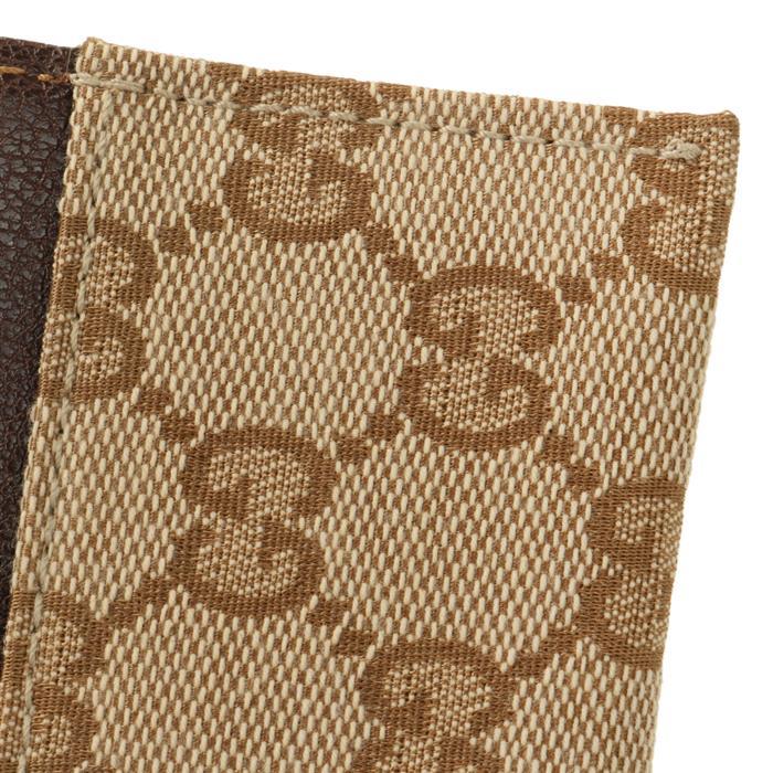 GUCCI Horsebit Leather Card Case Wallet Beige Brown