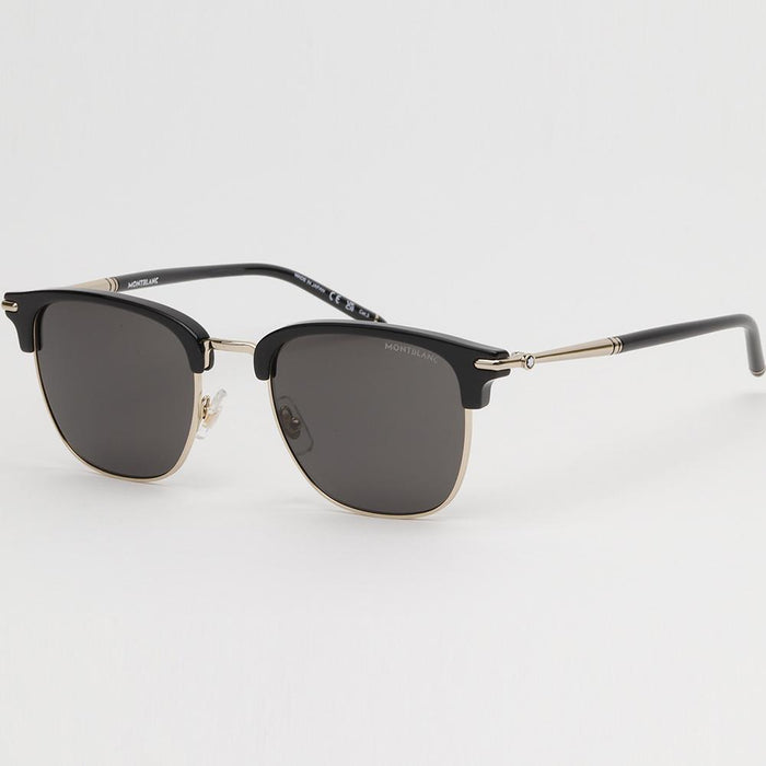 Montblanc Black Half-Rim Unisex Sunglasses
