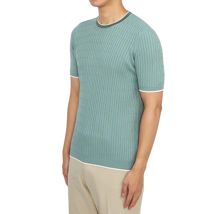 Drumohr Men’s Short Sleeve Knit Crewneck Sweater Black