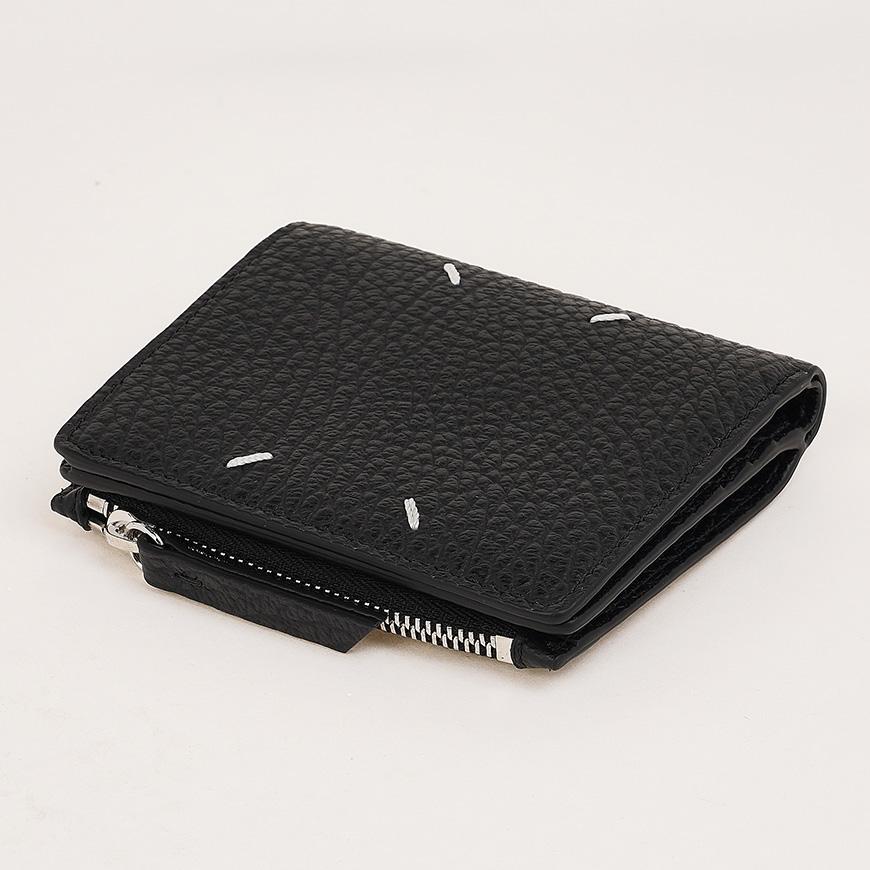 Maison Margiela Unisex Leather Flap Bifold Wallet Black