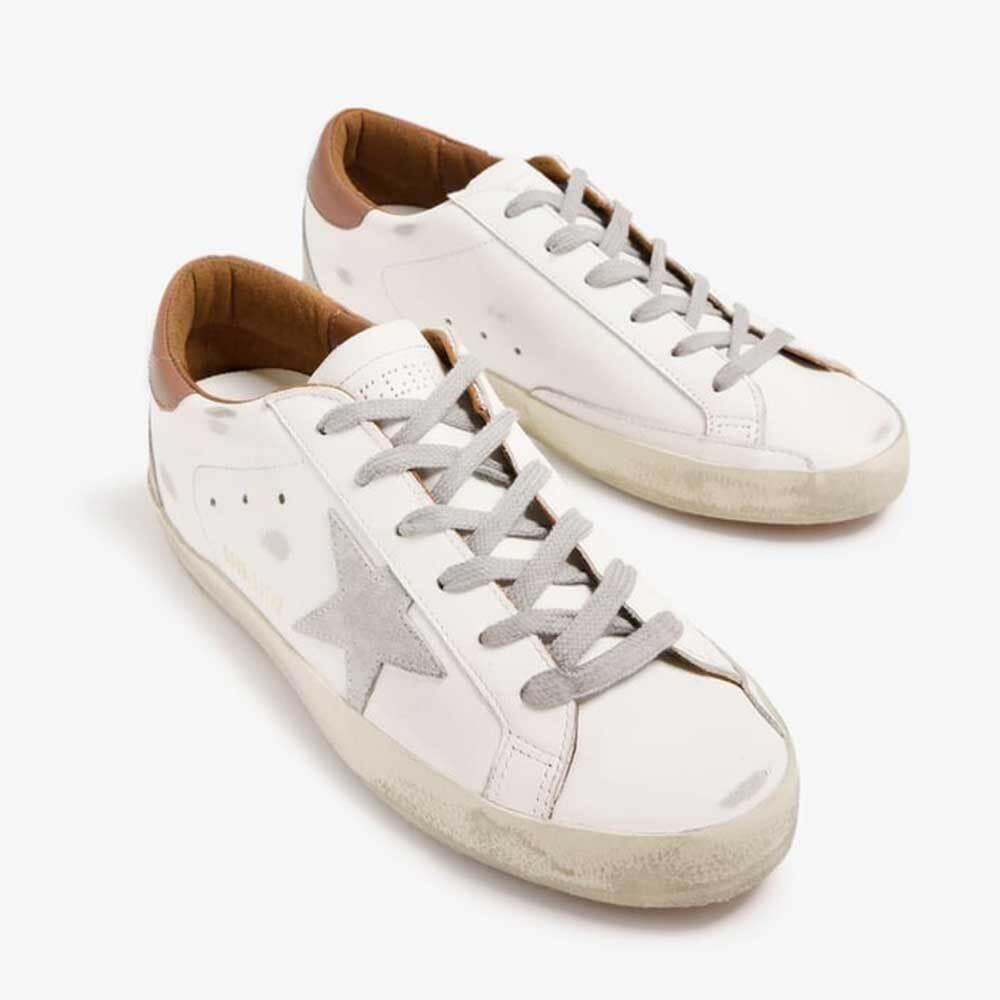 GOLDEN GOOSE Superstar Classic Star Brown Heel Low-Top Sneakers