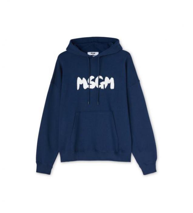 MSGM Logo Hooded Sweatshirt for Men 3640MM127 247000 89