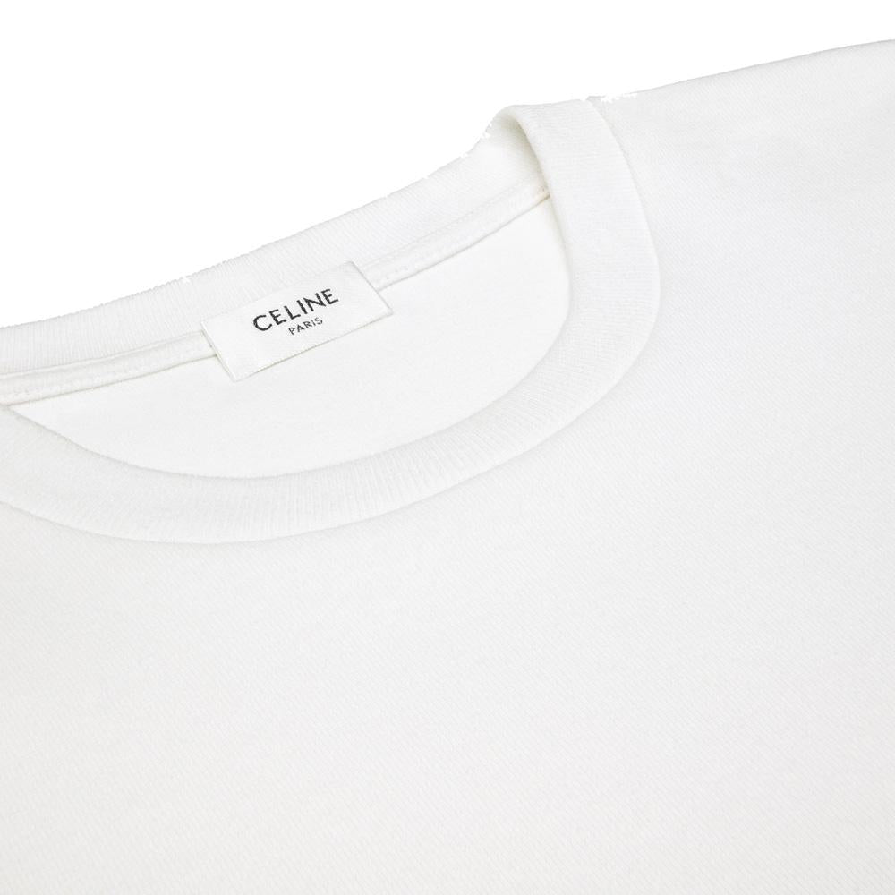 CELINE Cotton Jersey Short Sleeve T-Shirt White