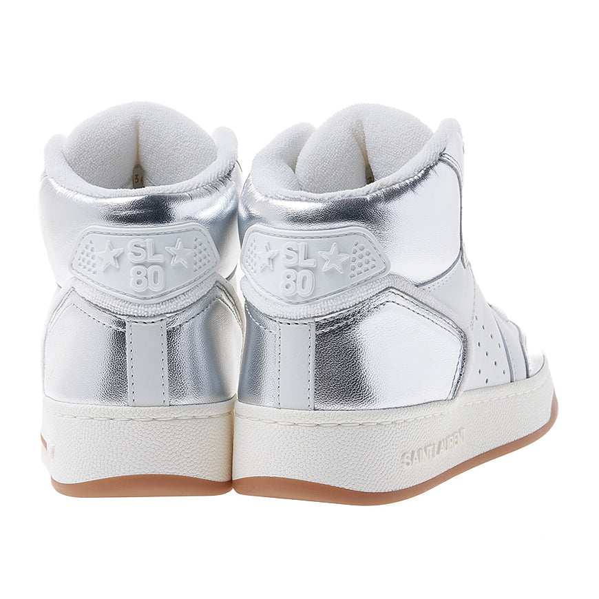 Saint Laurent Women's Grained Leather Mid-Top Sneakers 713655 AAAWS 1047 1