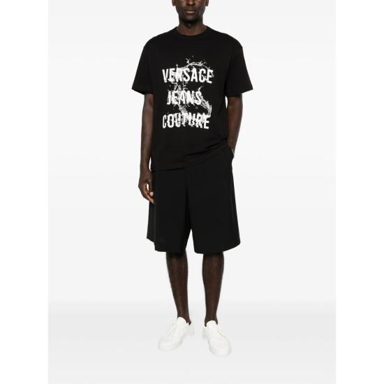 Versace Short Sleeve T-Shirt for Men 80GAHC01 CJ01C 899 BLACK DOM