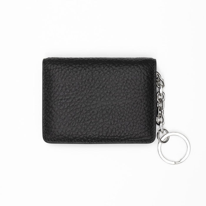 Maison Margiela Black Leather Stitch Keyring Card Holder Wallet