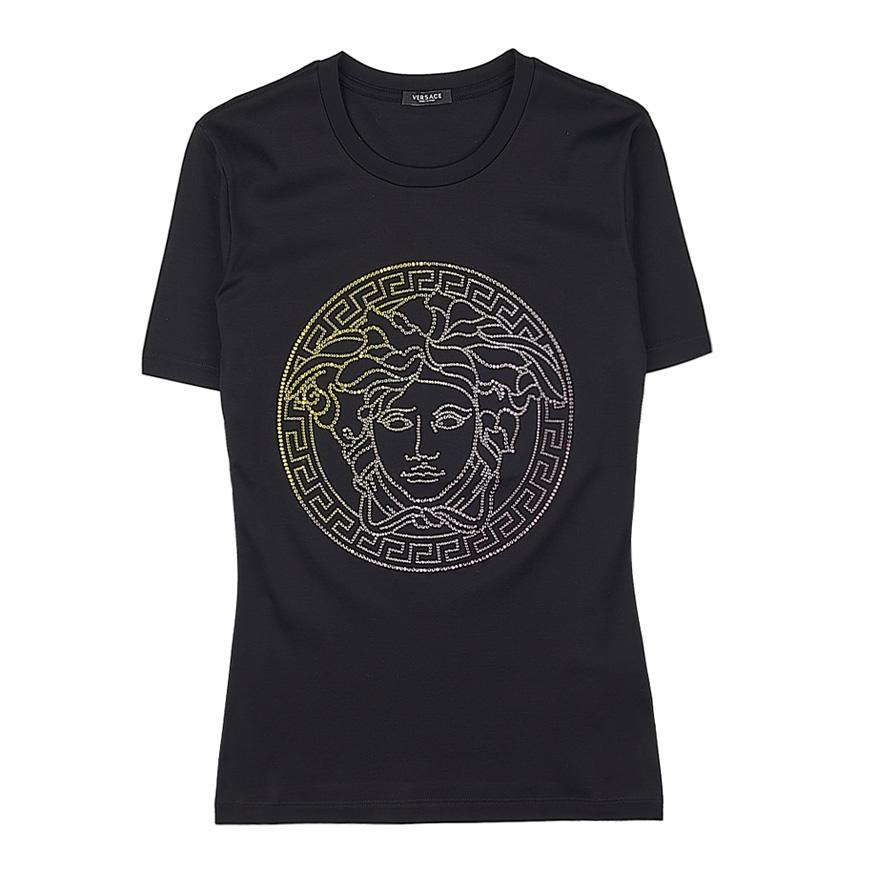 Versace Medusa Crystal Logo Women's T-Shirt 1009200 1A04550 1B000