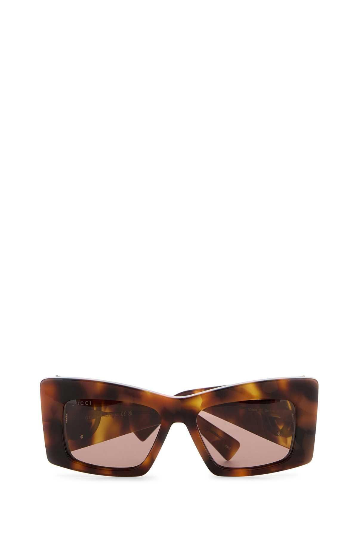 GUCCI Brown Acetate Cat-Eye Sunglasses
