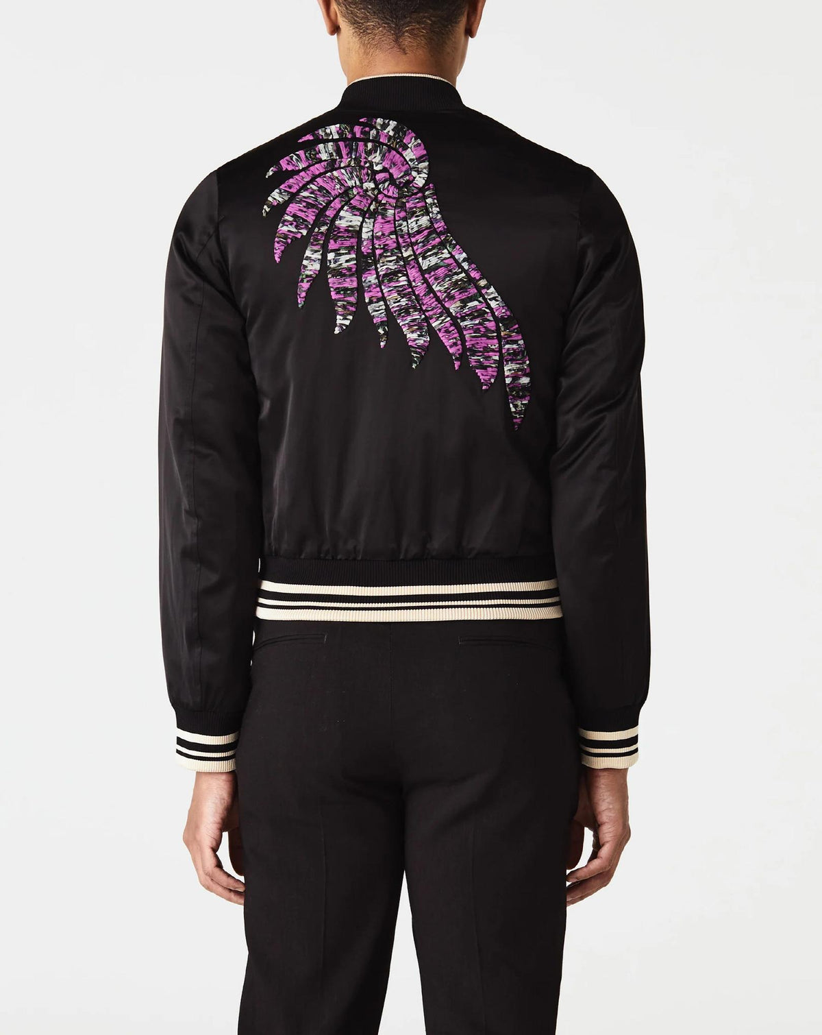 Dries Van Noten Men's Black Embroidered Bomber Jacket 231 020520 6190 900