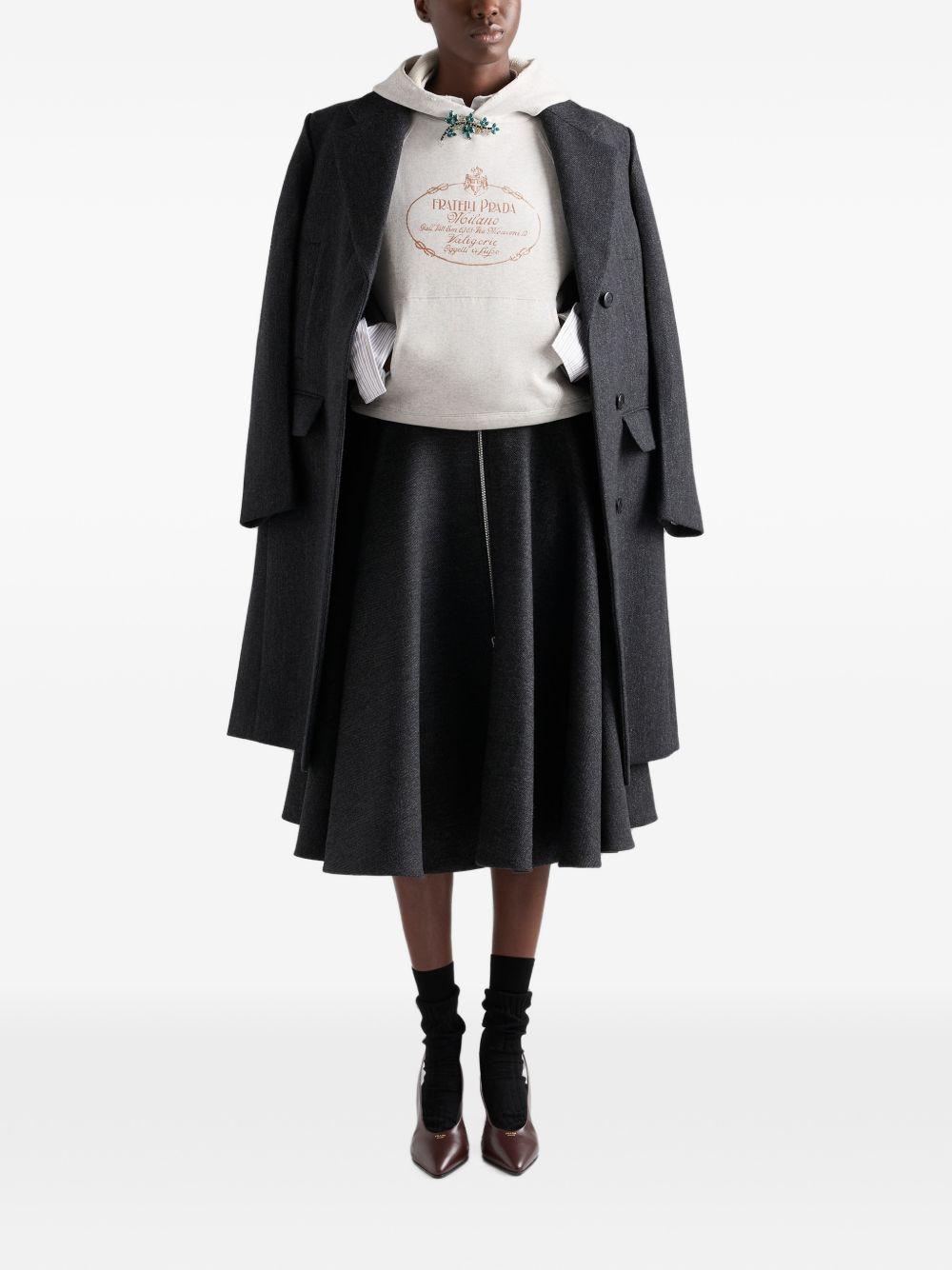 PRADA Black Cotton Logo Hoodie for Women