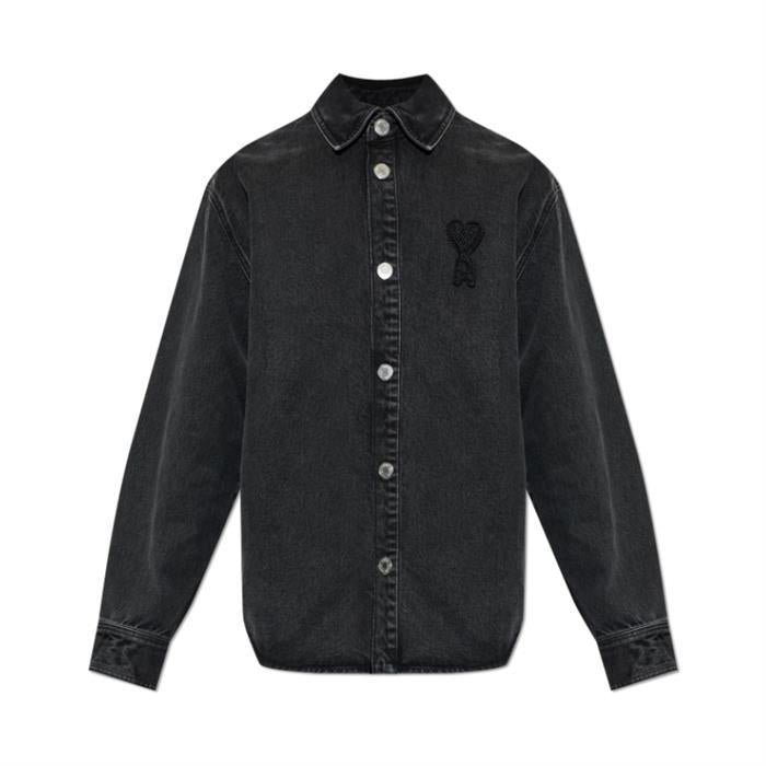 AMI Cotton Knit Ami de Coeur Overshirt Shirt