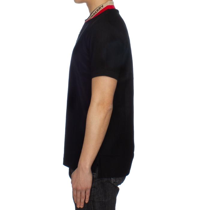 BURBERRY Men’s Logo Polo Short Sleeve T-Shirt Black